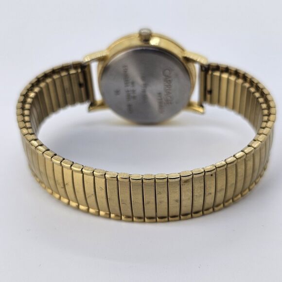 Timex Carriage 28MM Women's Watch White Dial Gold Expansion Band New Battery - Picture 7 of 11